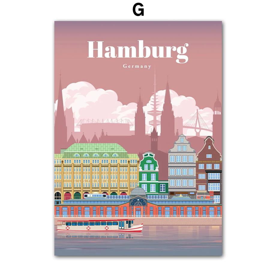 Настенная картина на холсте Берлин Германия путешествия карта города плакаты на скандинавскую тему и принты украшения дома настенные панно для гостиной