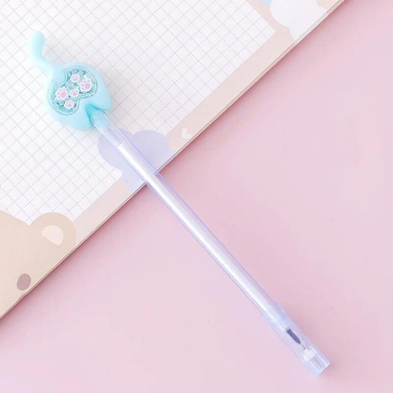 1 шт. канцелярские товары, креативная блестящая гелевая ручка с кошачьим хвостом для отдыха, милая гелевая ручка