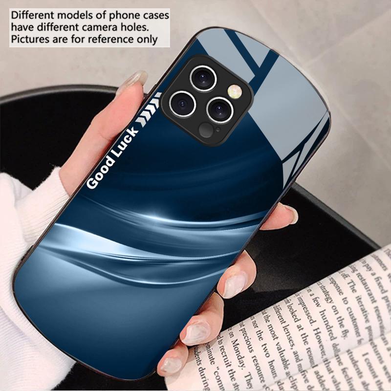Удачный градиентный рябь для iPhone 16 Pro Max 16e 15 Pro 14 13 12 Mini 11 XS Max XR 7 8 Plu SE 22 Эллиптический стеклянный чехол для телефона
