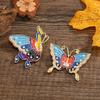 Vintage Pearl Enamel Butterfly Brooch for Cheongsam Hanfu 