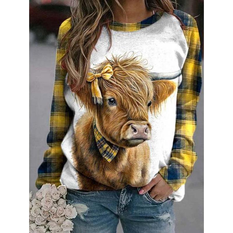 Повседневные свободные женские топы с круглым вырезом, новый 3D растительный цветочный принт, осенне-зимняя мода, реглан, длинный рукав, большой размер, пуловер