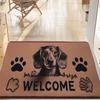 1 piece Dachshund printed "welcome" text floor mat, non-slip machine washable indoor and outdoor door mat