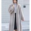 Autumn and Winter New Imitation Mink Coat Women's Long Hooded Imitation Mink Fur Coat Thickened Warm Fashion