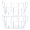 Freezer Basket Steel Wire PE Coating Space Saving Multifunctional Freezer Organizer Bin for Refrigerator Food Storage