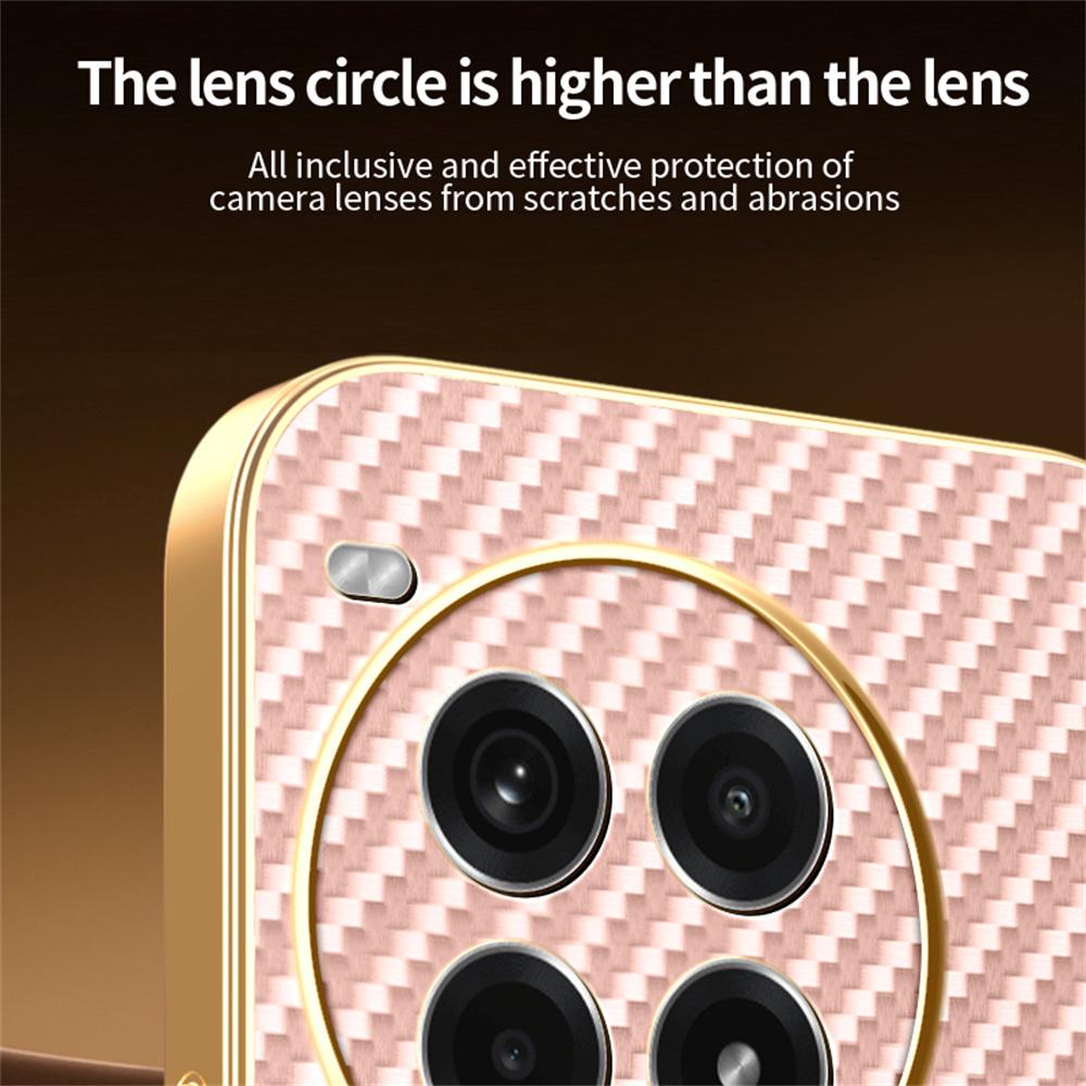 For OnePlus Ace 3 Pro 5G Phone Case Carbon Fiber Textured Electroplated TPU Back Cover