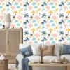 Summer wallpaper white, cream, turquoise and celadon for living room and bedroom 50x1000
