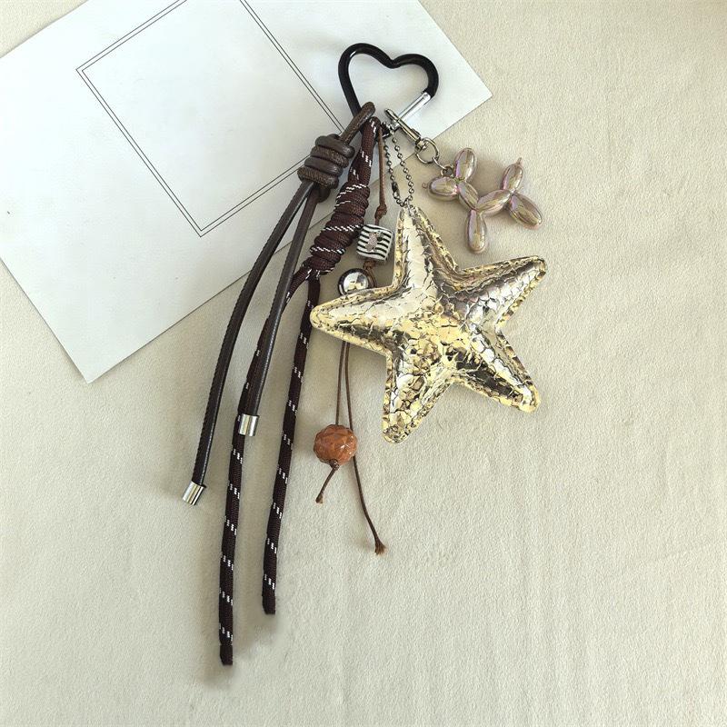 Модный кулон-брелок в виде звезды из искусственной ПУ кожи Пятиконечная звезда Универсальный Женская сумочка Подвесное украшение CLE