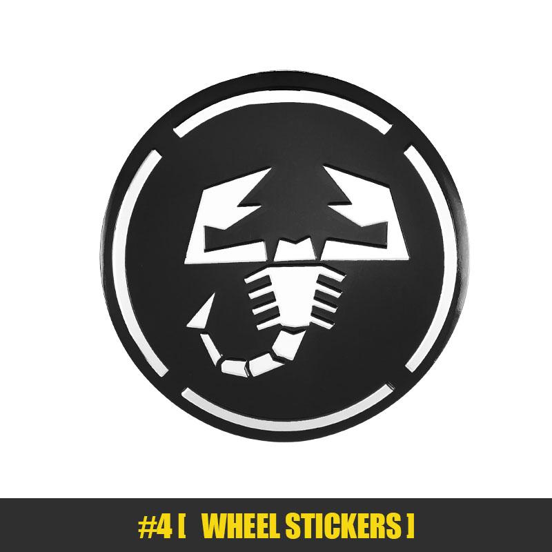4Pcs Car Wheel Stickers 56mm Auto Center Hub Cap Decal For FIAT Abarth 500 Tipo FR Panda Argo Freemont Viaggio Bravo Punto Doblo
