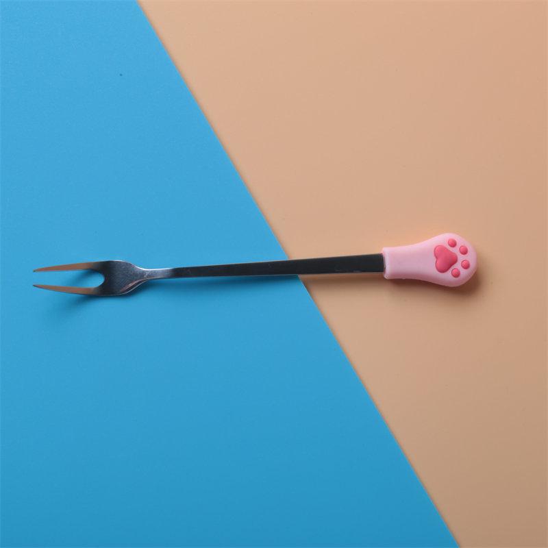 New 1 Pcs Stainless Steel Cute Cat Claw Coffee Spoons Candy Tea Fruit Dessert Drink Tableware Kitchen Supplies