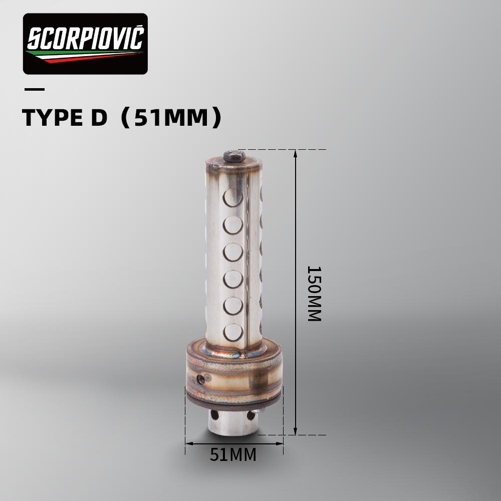 Motorcycle Exhaust System Escape Refit 48/51mm Plug-in Type Silencer Universal Slip-On DB Killer Exhaust Pipe Accessories