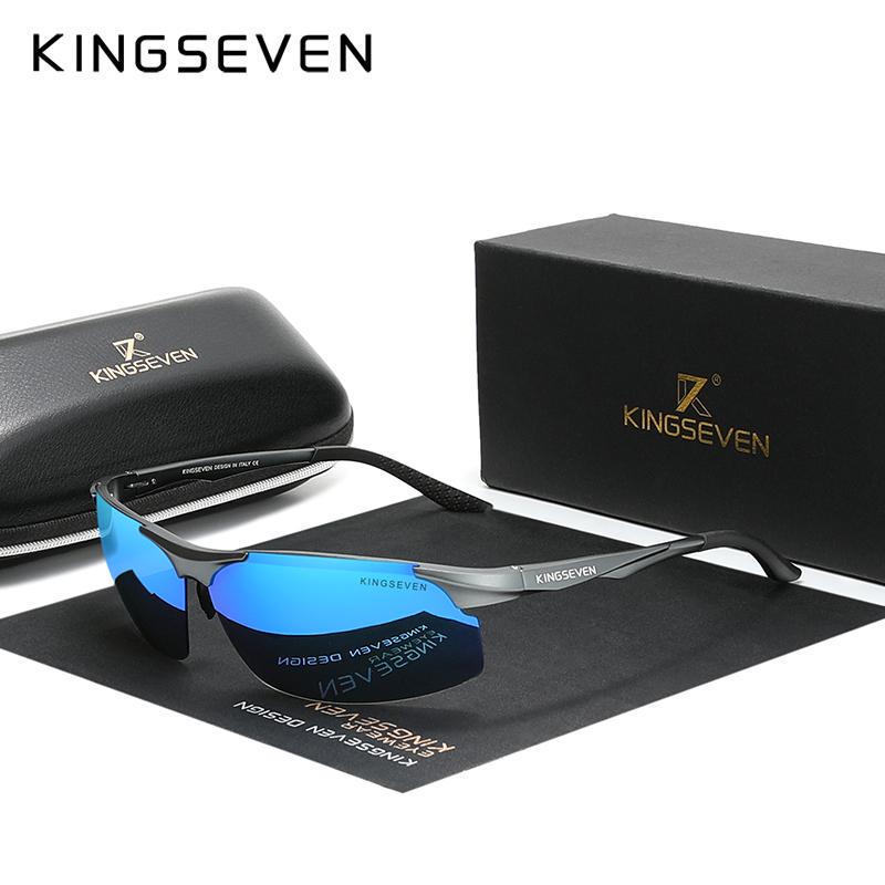 Мужские поляризованные солнцезащитные очки KINGSEVEN, с зеркальными линзами