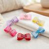 30pcs Elastic Stretch Band Dog Bow Hair Tie Inlaid Rhinestone Ribbon Hair Band  Party Cosplay