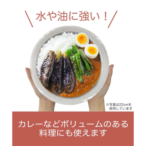 Toshin Deep, Water- and Oil-Resistant Thick Hard Paper Plates, Microwave-Safe, 22cm, 8 Plates X 10 Packs (80 Plates Total) H22