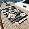 Retro Daisy & Stripe Beach Towel – Oversized Quick Dry Sand Free with Black & White Polka Dot Print for Summer