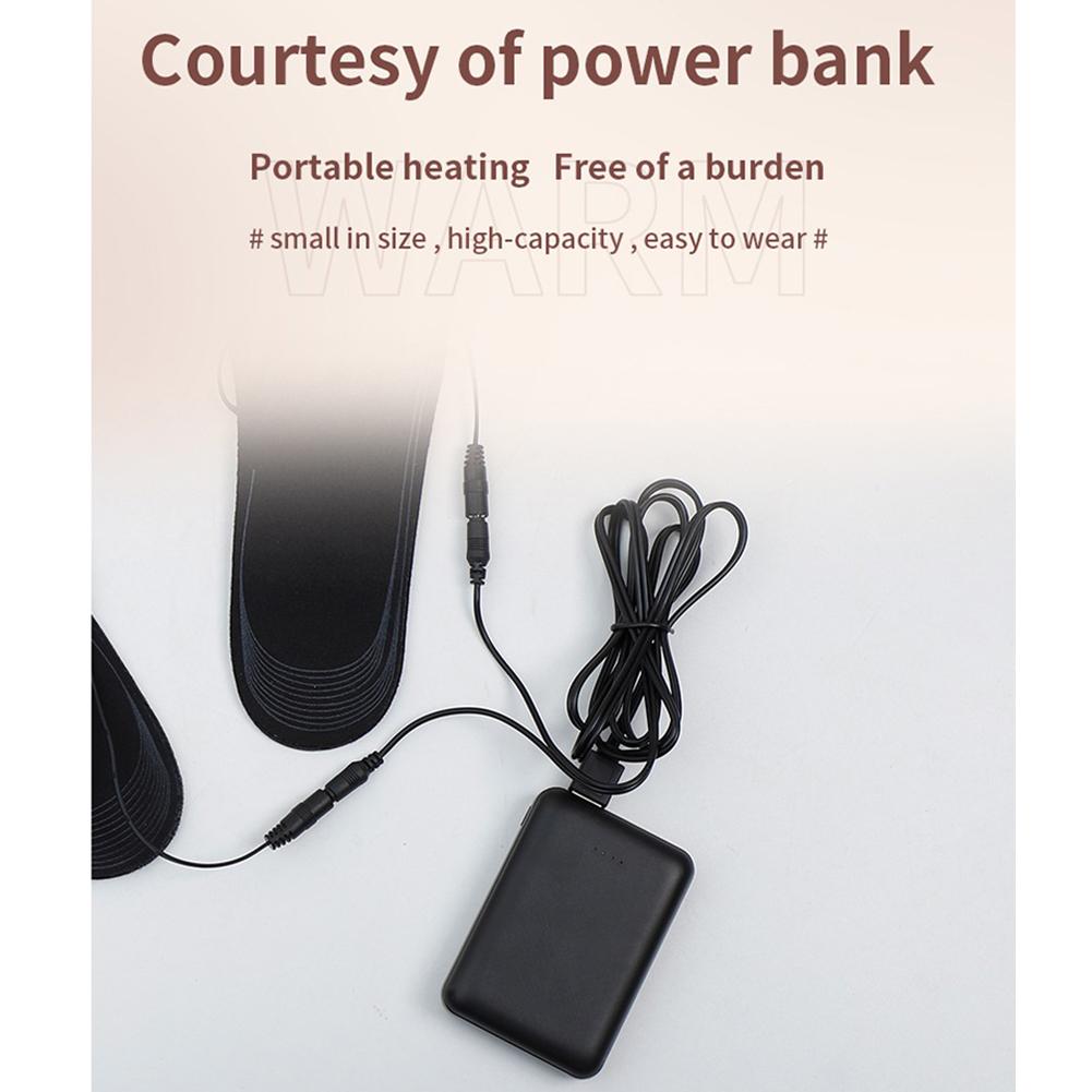 Cuttable Electric Heated Insoles Unisex Feet Warmer Pad Adjustable Temperature Multifunctional for Winter Fishing Hiking Camping