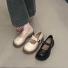 Модная женская обувь Мэри Джейн, новая летняя, ретро, с круглым носком, на плоской подошве, кожаная, к юбкам, универсальная, нежная, одинарная обувь