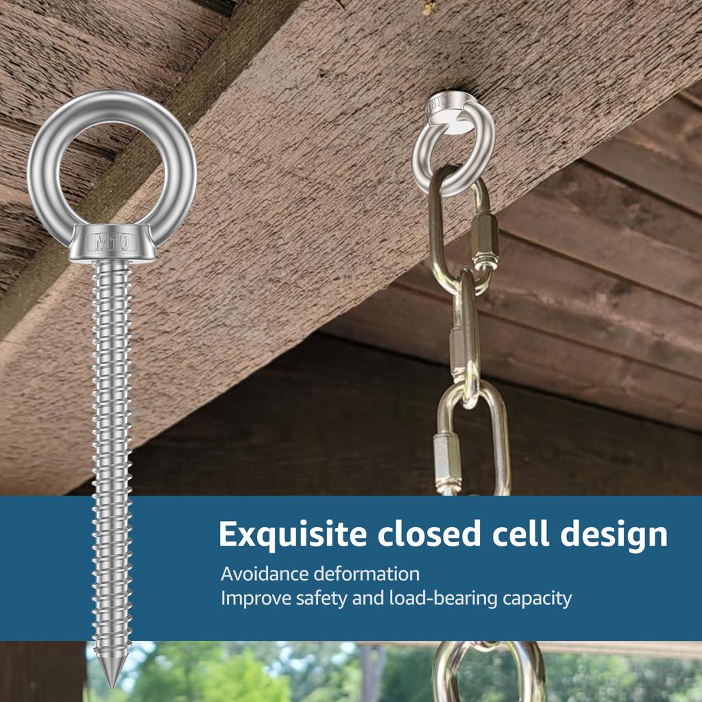 Удлиненная рым-гайка саморез из нержавеющей стали рым-болт с круглым кольцом саморез крюк для гамака стойки кресла-качели