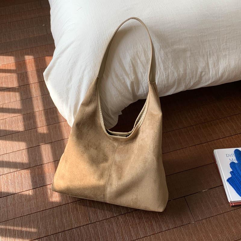 Casual Commuting Large-capacity Suede Bag Women's 2025 New Autumn Shoulder Simple Shoulder Bag Tote Bag
