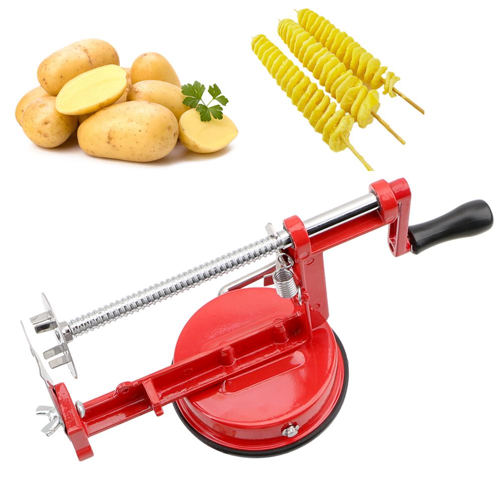 Kitchen Gadgets Vegetable Spiralizer Spiral French Fry Cutter Cooking Tools Twisted Potato Apple Slicer Manual Stainless Steel
