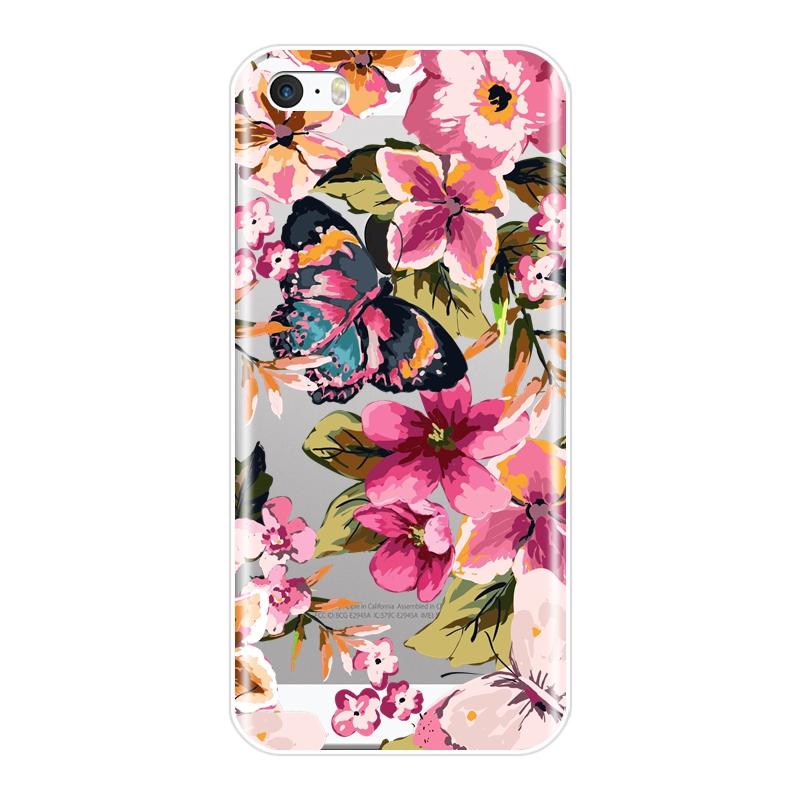 Чехол для телефона для Apple iPhone 4 4S 5 5C 5S SE, силиконовый чехол с цветком, мопс, собака, кошка, фламинго, лиса, олень, мягкая задняя крышка для iPhone 4 5 S