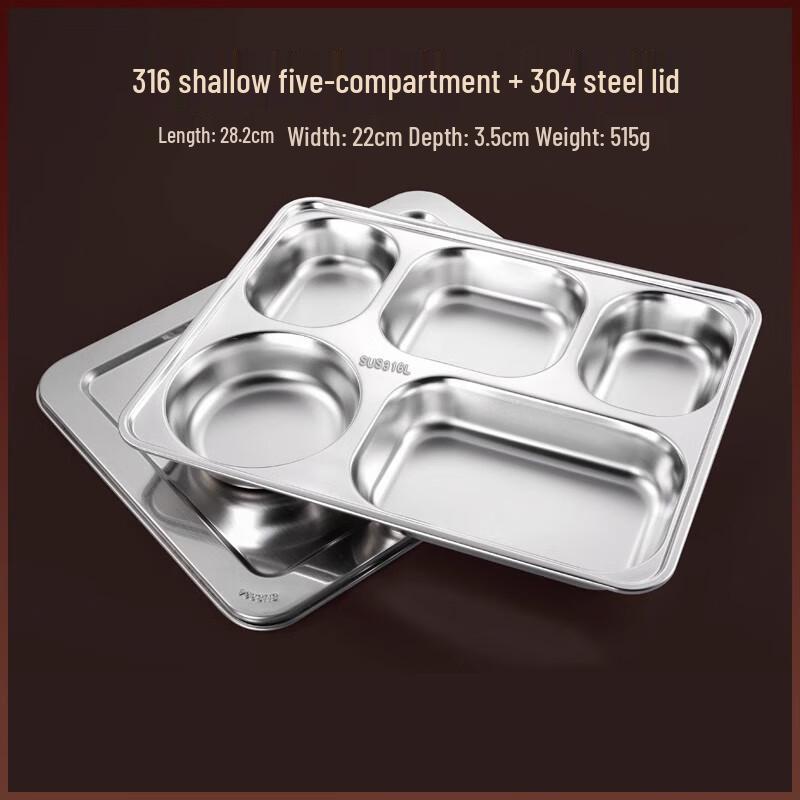 AVADEN Stainless Steel Divided Meal Tray