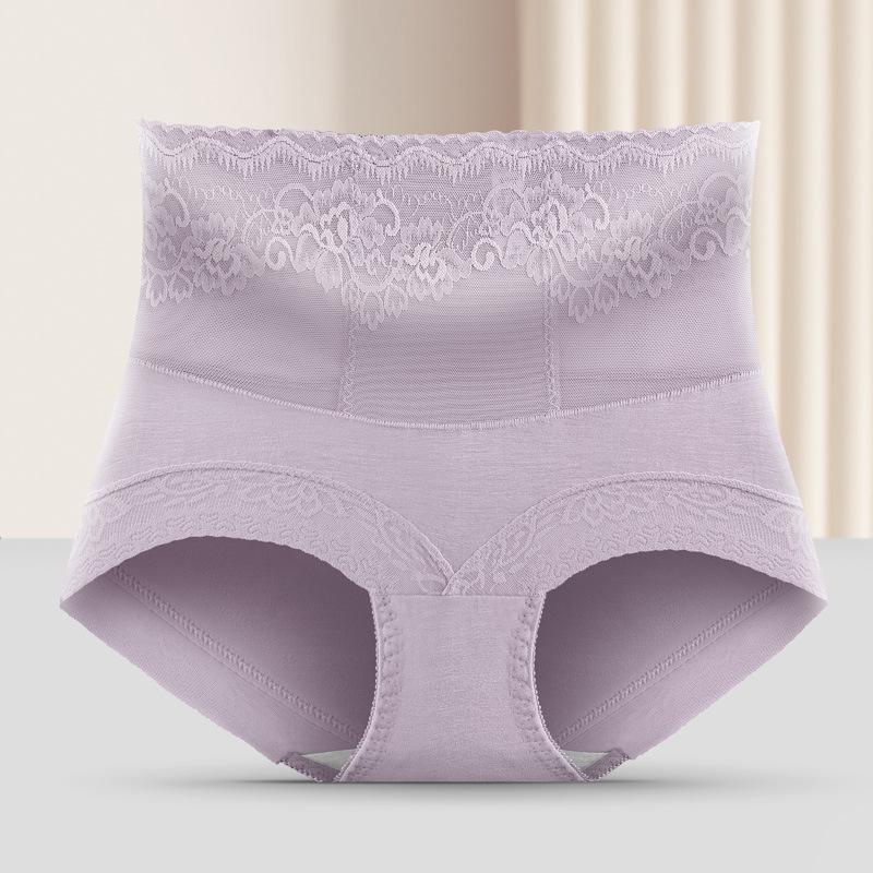 5pcs High Waist Underwear Women Cotton Lace Panties Hot Temptation Girls Belly Briefs