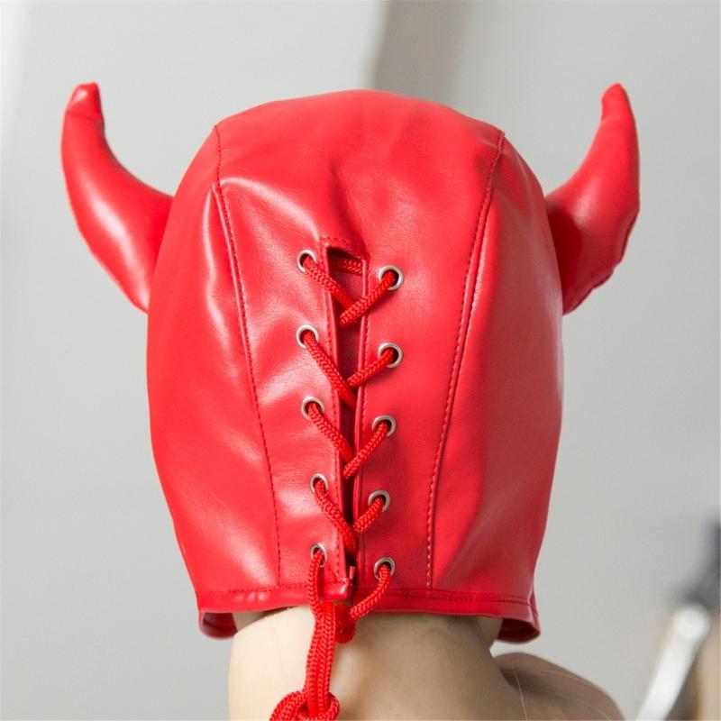 ПУ Капюшон Черная Маска на Голову Ролевая Маска Неизвестность Тайна Флирт Игра