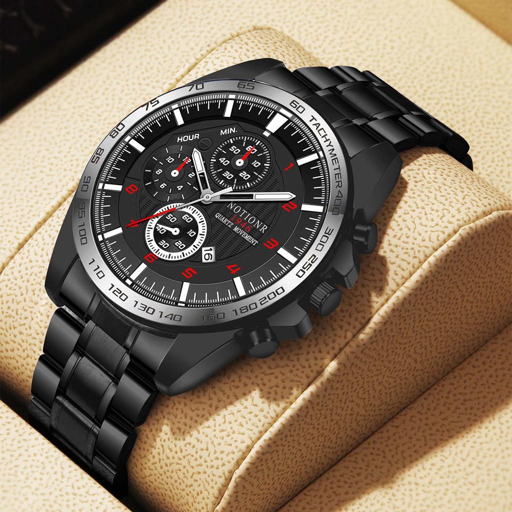 Fashion Business Men's Watch Men's Quartz Watch Stainless Steel Watch Large Dial Watch Casual Men's Watch Sports Watch Calendar Watch