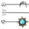 6x Industrial Barbell Earrings Cartilage Body Piercing Jewelry for Birthday Gifts