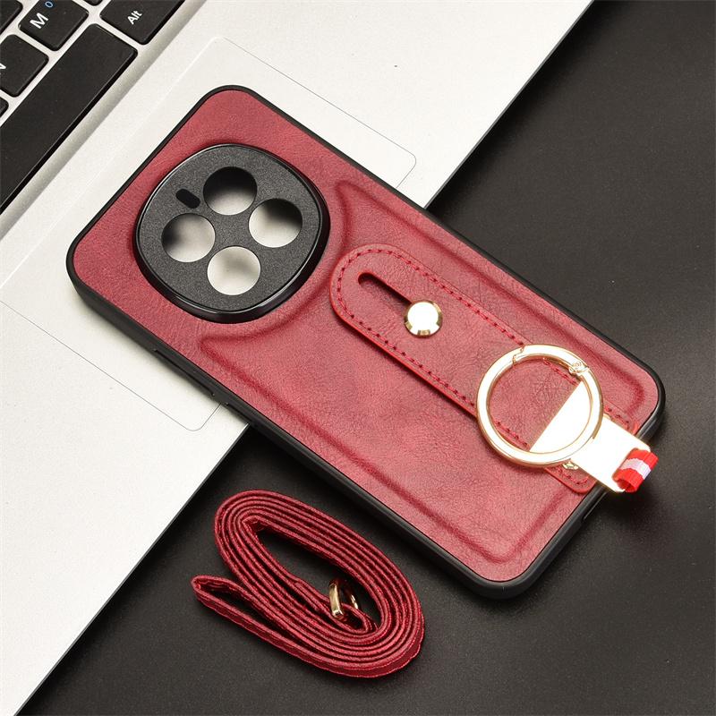 Для Honor Magic 7 5G модный кожаный чехол-держатель для телефона с ремешком на запястье для Honor Magic 7 5G чехол с защитой от падений