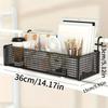 1pc Iron Bedside Storage Basket, Mesh Design Space Saving Under Bed Shelf, Bedroom Organizer and Storage Basket