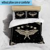 Gothic Moth And Skulls 3pcs Bedding,Including 1pc Duvet Cover And 2pcs Pillowcases Perfect for Christmas,Ideal for Bedroom, Dormitory