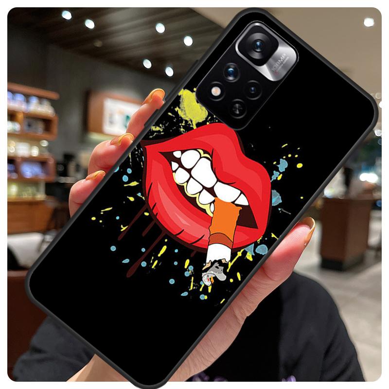 Sexy Lips KISS For Redmi 10 9C 10C 12C Cover For Xiaomi Redmi Note 12 Pro 10 9 8 11 Pro 9S 10S 11S 12S Case