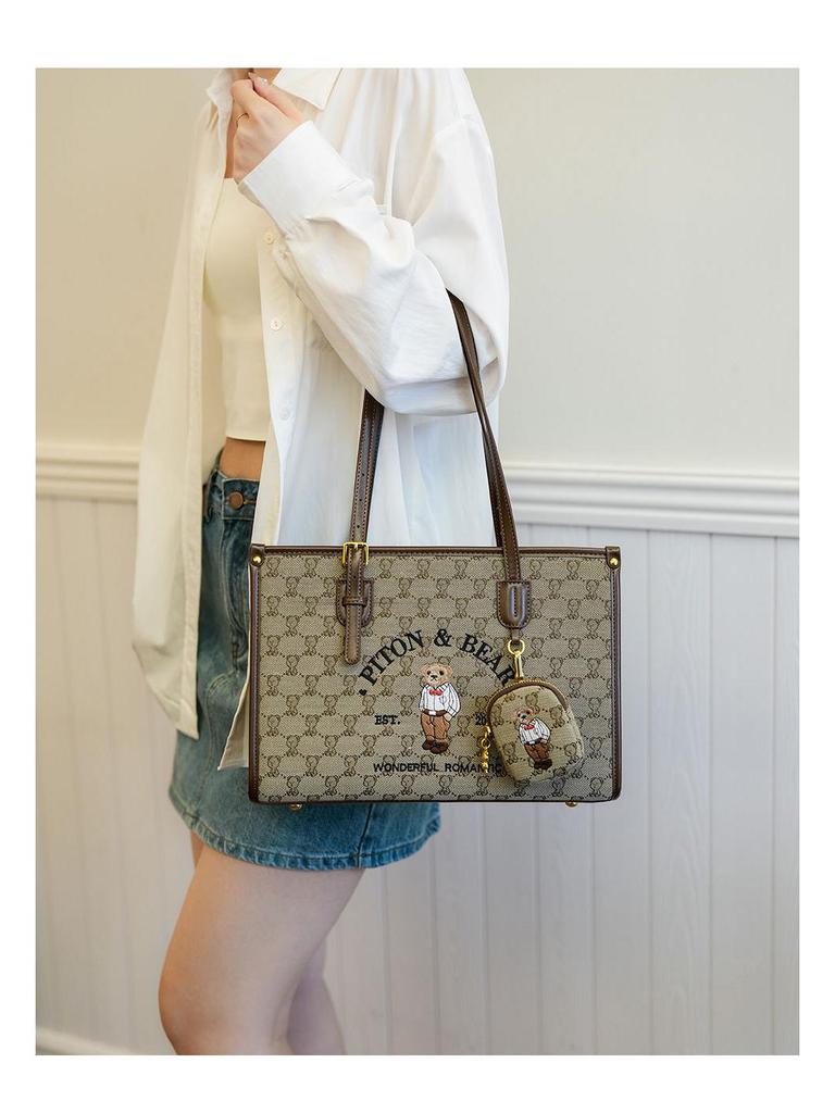 Сумка-тоут женская большой вместимости, модная, с кошельком для монет