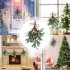 Frosted Artificial Mistletoe Fake Sprigs Bunches Stems Green Plastic Faux Mistletoe Plant For Home Winter Indoor Decoration