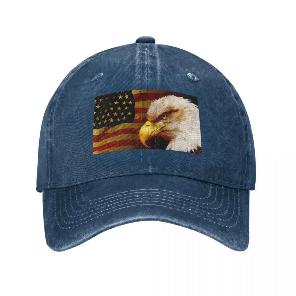 Bald eagle with flag Baseball Cap tactical cap Anime Hat Fishing cap Snapback Luxury Women Unisexs