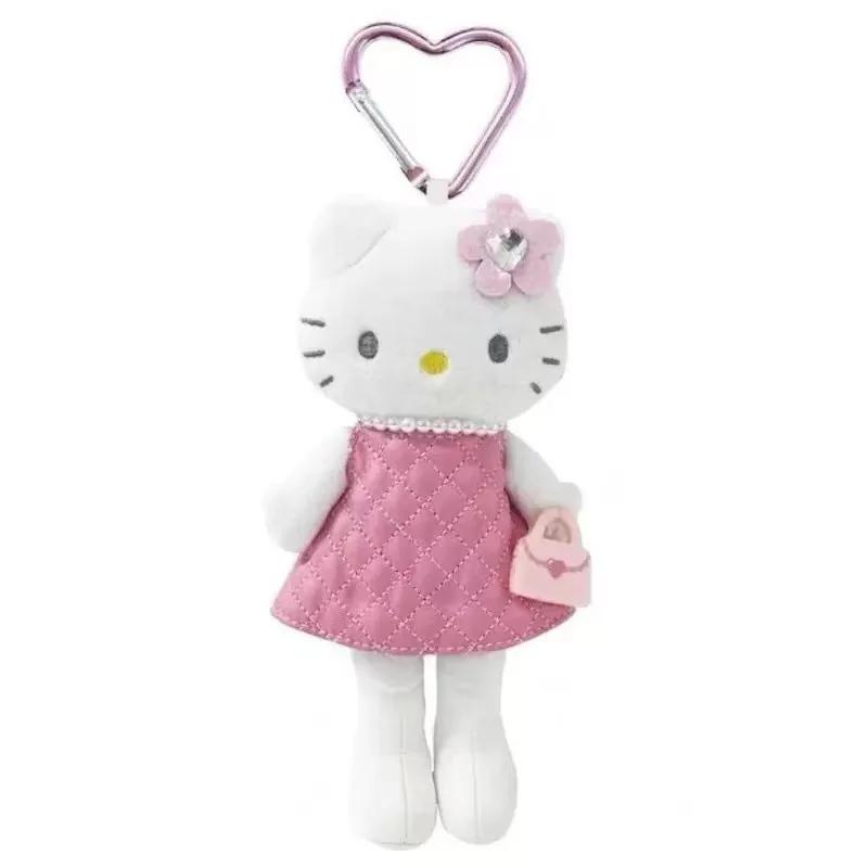 Long Leg Hello Kitty Leopard Print Black Skin Love Pendant Plush Doll Cute Schoolbag Keychain Charm Stuffed Toy Gift