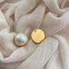 Half Round Cotton Pearl Stud Earrings Women'S 20 Light Luxury Retro Premium Large Pearl Earrings Temperament Earrings