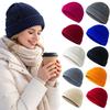 Thermal Insulation Knit Cap Unisex Wool Knitted Hat Soft Color High Elastic Winter Ribbed Melon Hat Hip Hop Style Windproof Fashionable for