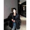 В наличии 8901 Большой размер Корейский стиль Женская кожаная куртка (Повседневный, Высококачественный, Свободный крой)