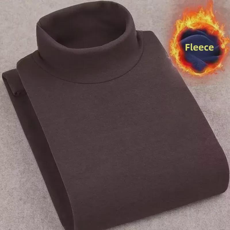 Мужская двухсторонняя футболка из немецкого бархата с длинными рукавами, воротником средней высоты, теплая для осени/зимы