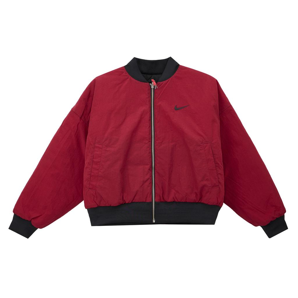 Nike Год Змеи Лимитированная серия CNY Ветрозащитная Повседневная Толстая Теплая Двусторонняя Куртка Женские куртки Черный Красный HV8469010