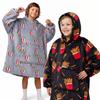Custom Hooded Blanket Adults Kids Fleece Lined Thick Warm Winter Wearable