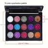 Женская мода 15 цветов Diamond Sequin Eyeshadow Palette Glitter Powder highlighter eye shadow