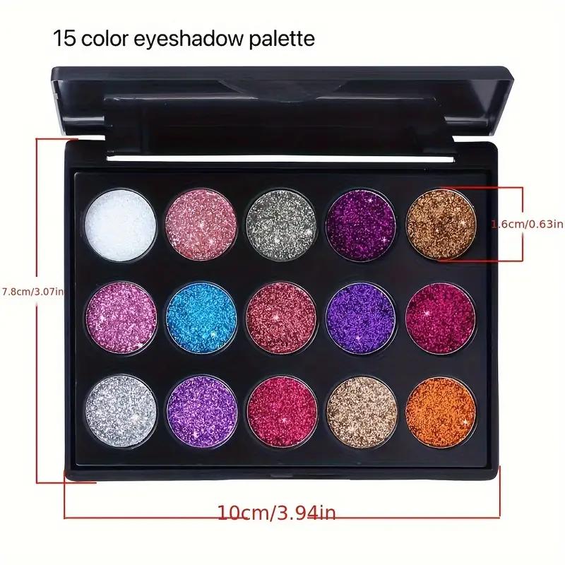 Женская мода 15 цветов Diamond Sequin Eyeshadow Palette Glitter Powder highlighter eye shadow