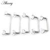 Alisouy 1PC Titanium Heart Star Zircon Threaded Surface Bar Barbell Micro Dermal Anchor Retainers Hide In Skin Piercing Jewelry