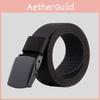 Simple Solid Color Plastic Buckle Mens Nylon Woven Waist Belt For Daily Use