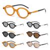 Punk Small Oval Sunglasses Literary Men's Shades Beach/Travel/Streetwear Glasses for Women & Men