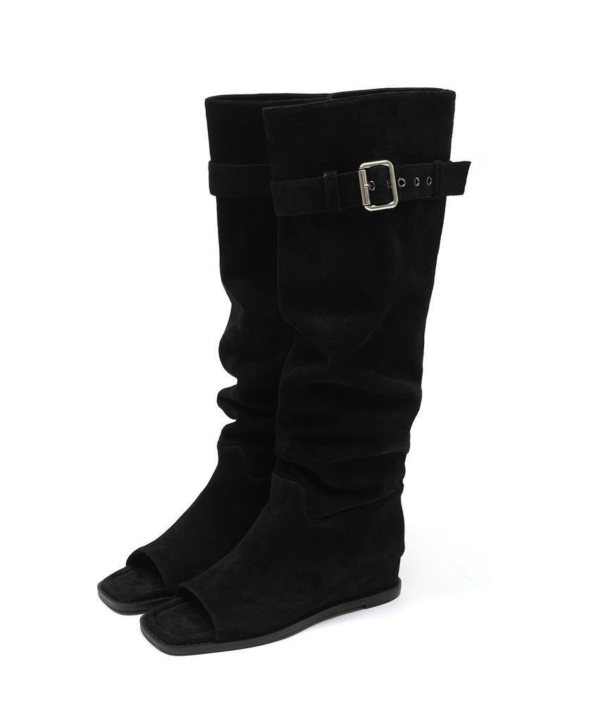 Sandric Open-Toe Boots_Black