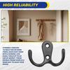 AD23-Double Prong Robe Hook With Screws, Dual Coat Hooks Wall Mounted Hanging Clothes For Bathroom Bedroom Door Wall